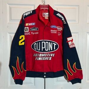 Chase Authentics Racing Red Flames Jacket Jeff Gordon #24 DuPont Size Large